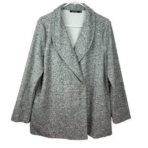 Doe & Rae Heather Gray Hidden Snap Closures Jacket Size Large NWT